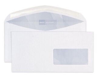 Couvert Premium C5/6 mit Fenster rechts, gummiert  Couverts