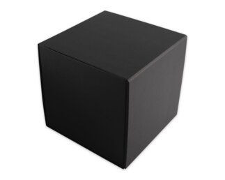 Magnetische Würfelbox, schwarz, Recyclingkarton, 22cm Papiertaschen & Boxen