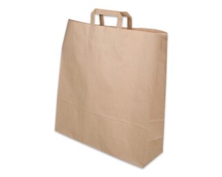 Papiertasche mit Flachhenkel, braun, Hochformat, 45x15x49  Papiertaschen & Boxen