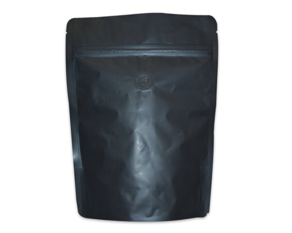 Aromaschutzbeutel schwarz matt mit Ventil Lebensmittelverpackungen, Standbodenbeutel mit Ventil