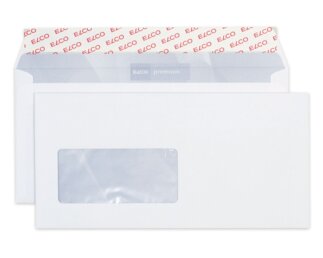 Couvert Premium C5/6 mit Fenster links, gummiert  Couverts