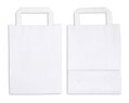 Papiertasche mit Flachhenkel, weiss, Hochformat, 18x8x24  Tragetaschen mit Flachhenkel, Papiertaschen & Boxen