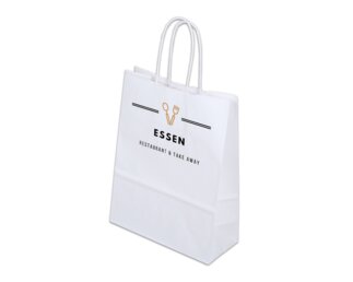 Bedruckbare Papiertasche mit Kordel, weiss 18x24  Papiertaschen & Boxen