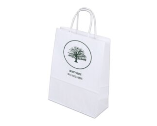 Bedruckbare Papiertasche mit Kordel, weiss 22x29  Papiertaschen & Boxen