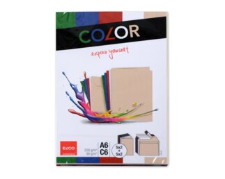 Couvert-Set Color A6 & C6 assortiert, Haftklebeverschluss Couverts