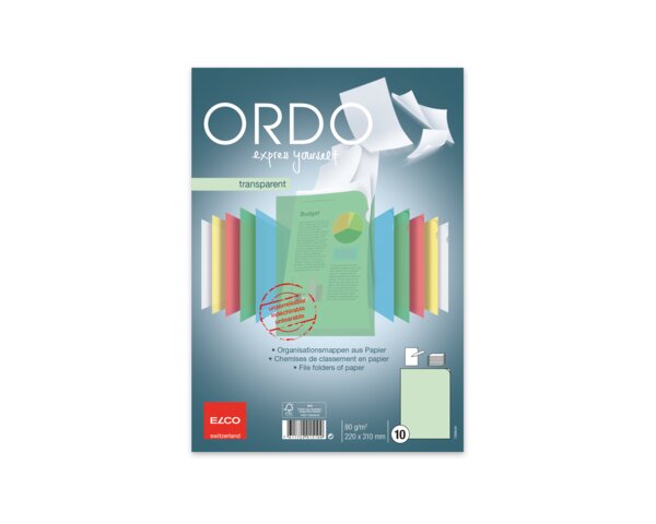 Ordo grün-transparent, 80 g/m² Ordo Organisations­mappen, Organisieren & Präsentieren, Ordo transparent