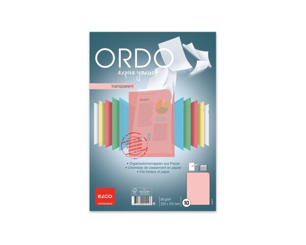 Ordo rot-transparent, 80 g/m² Ordo Organisations­mappen, Organisieren & Präsentieren, Ordo transparent