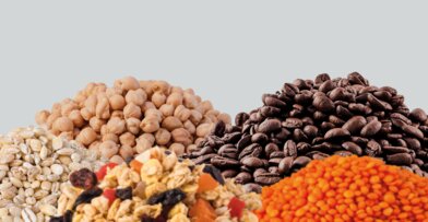 Darstellung verschiedener organischer Produkte, die in der Lebensmittelverpackung verwendet werden können