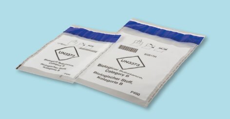 Darstellung von zwei Labortaschen auf blauem Hintergrundbild