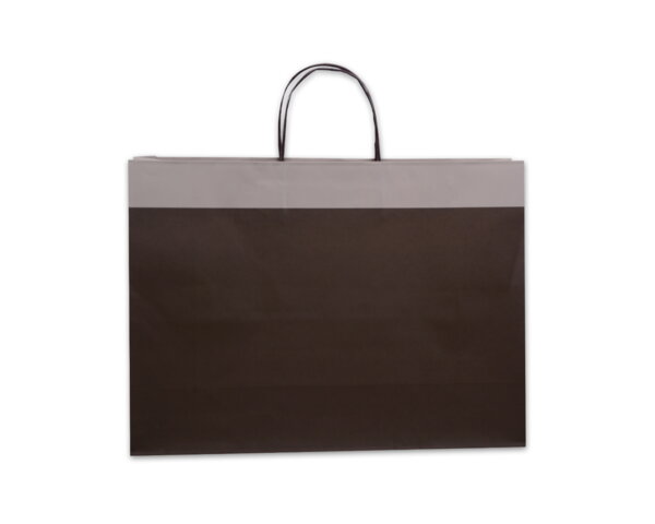 Papiertragetasche braun-silber Tragetaschen color, Papiertaschen & Boxen