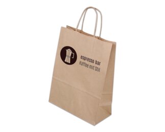 Bedruckbare Papiertasche mit Kordel, braun, 22x29  Papiertaschen & Boxen