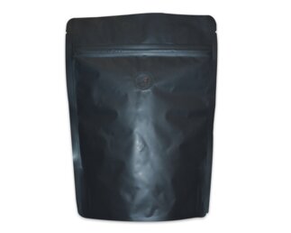 Aromaschutzbeutel schwarz matt mit Ventil Lebensmittelverpackungen, Standbodenbeutel mit Ventil