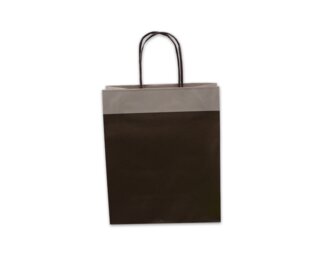 Papiertragetasche braun-silber Tragetaschen color, Papiertaschen & Boxen
