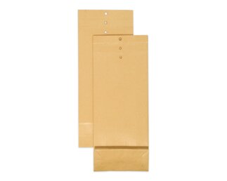 Mustertüte braun Kraft 110x50x275mm, 3-fach gelocht  Couverts