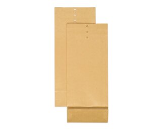 Mustertüte braun Kraft 130x50x315mm, 3-fach gelocht  Couverts