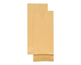 Mustertüte braun Kraft 140x50x345mm, 3-fach gelocht  Couverts