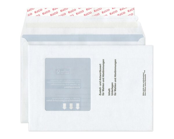 Abstimmungs-Couvert weiss, haftklebend, 245x170mm Abstimmungs-Couverts, Couverts, Couverts mit Fenster, Spezialitäten