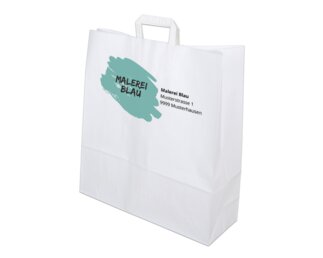 Bedruckbare Papiertasche mit Flachhenkel, weiss, 45x49  Papiertaschen & Boxen