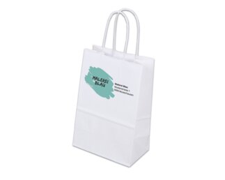 Bedruckbare Papiertasche mit Kordel, weiss 14x8.5x21.5 Papiertaschen & Boxen