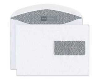 Couvert security C5 mit Fenster rechts, nassklebend Couverts