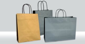 Darstellung der zweifarbigen Papiertragetaschen