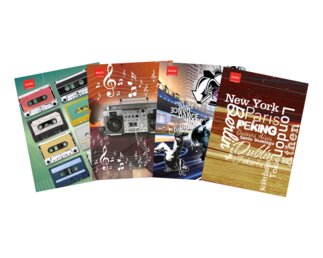 4 Collegeblöcke mit Motiv A4 80 Blatt weiss, 5mm kariert  Blöcke, Hefte & Papier