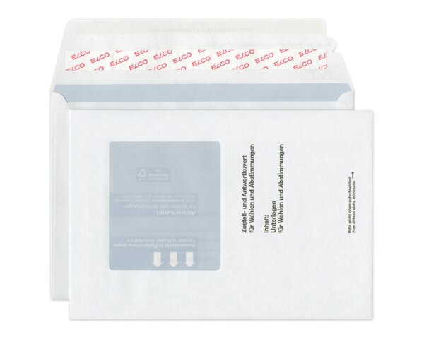 Abstimmungs-Couvert weiss, 245x170mm haftklebend Abstimmungs-Couverts, Couverts, Couverts mit Fenster, Spezialitäten