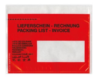 Quick Vitro C6 Dokumententasche roter Druck "LS-Rechnung"  Couverts