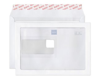 Couvert Premium C5 mit Fenster re & Maxi-Fenster, haftklebend  Couverts