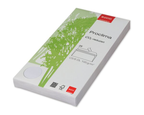 Couvert Proclima C5/6 ohne Fenster, Haftklebeverschluss Nachhaltige Couverts, Couverts, Couverts ohne Fenster, Elco Couvert-Marken, Proclima
