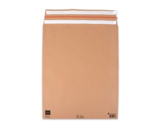Papierversandbeutel mit Spitzboden, wiederverschliessbar, braun, 450x545x80 mm  Verpackung & Versand