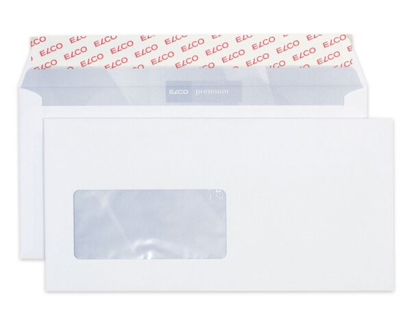 Couvert Premium C5/6 mit Fenster links, gummiert  Couverts mit Fenster, Couverts, Elco Couvert-Marken, Premium
