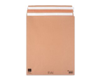 Papierversandbeutel mit Spitzboden, wiederverschliessbar, braun, 380x475x80 mm  Verpackung & Versand