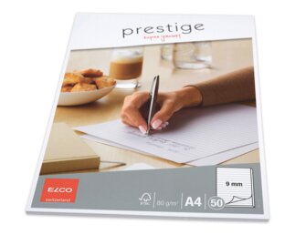 Schreibblock Prestige A4 9mm liniert, 50 Blatt  Blöcke, Hefte & Papier