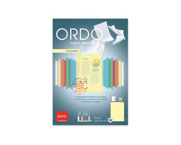 Ordo gelb-transparent, 80 g/m² Ordo Organisations­mappen, Organisieren & Präsentieren, Ordo transparent