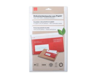 Quick Vitro Dokumententasche aus Papier, C5/6, Fenster links  Couverts