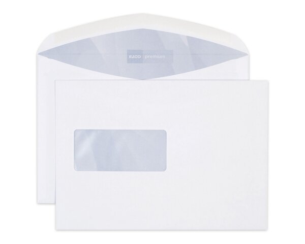 Couvert Premium C5 mit Fenster links, Nassklebeverschluss Couverts mit Fenster, Couverts, Elco Couvert-Marken, Premium