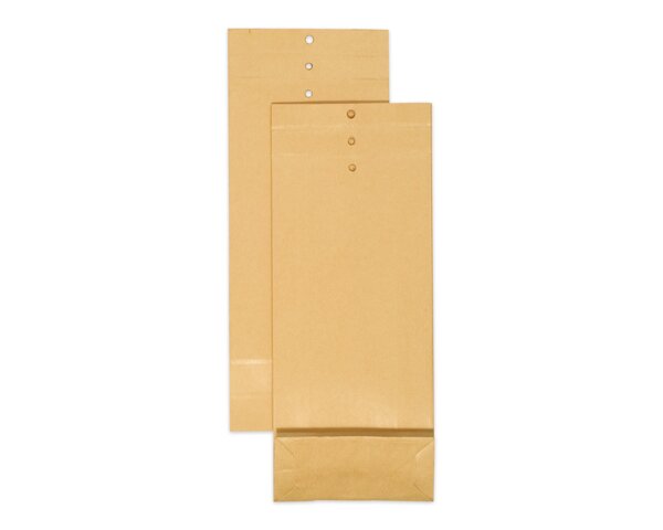 Mustertüte braun Kraft 110x50x275mm, 3-fach gelocht  Versand­taschen & Versandtüten, Couverts