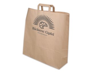 Bedruckbare Papiertasche mit Flachhenkel, braun, 45x49  Papiertaschen & Boxen
