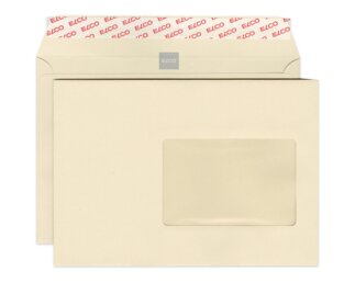 Couvert C5 Beige Recycling mit Fenster rechts, haftklebend  Couverts
