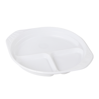 Teller flach, 3-geteilt Teller und Schalen aus Kunststoff