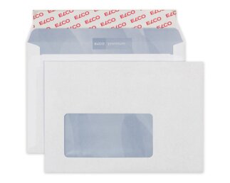 Couvert Premium C6 mit Fenster links, haftklebend  Couverts