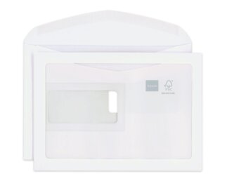 Couvert Premium C5 mit Fenster re & Maxi-Fenster, gummiert  Couverts