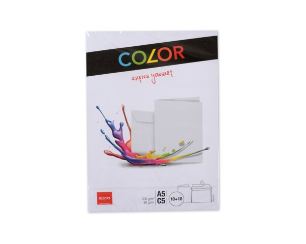 Couvert-Set Color A5 & C5 weiss, Haftklebeverschluss Farbige Couverts, Couverts, Couverts ohne Fenster, Elco Couvert-Marken, Color, Blöcke, Hefte & Papier, Schreibkarten