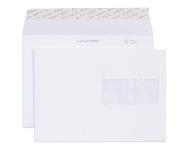 Couvert Prestige C5 mit Fenster rechts, 250, haftklebend Couverts mit Fenster, Couverts, Couverts mit Premium­papier, Elco Couvert-Marken, Prestige