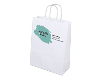 Bedruckbare Papiertasche mit Kordel, weiss 27x37  Papiertaschen & Boxen