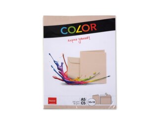 Couvert-Set Color A5 & C5 chamois, Haftklebeverschluss Couverts