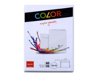 Couvert-Set Color A6 & C6 weiss, Haftklebeverschluss Couverts